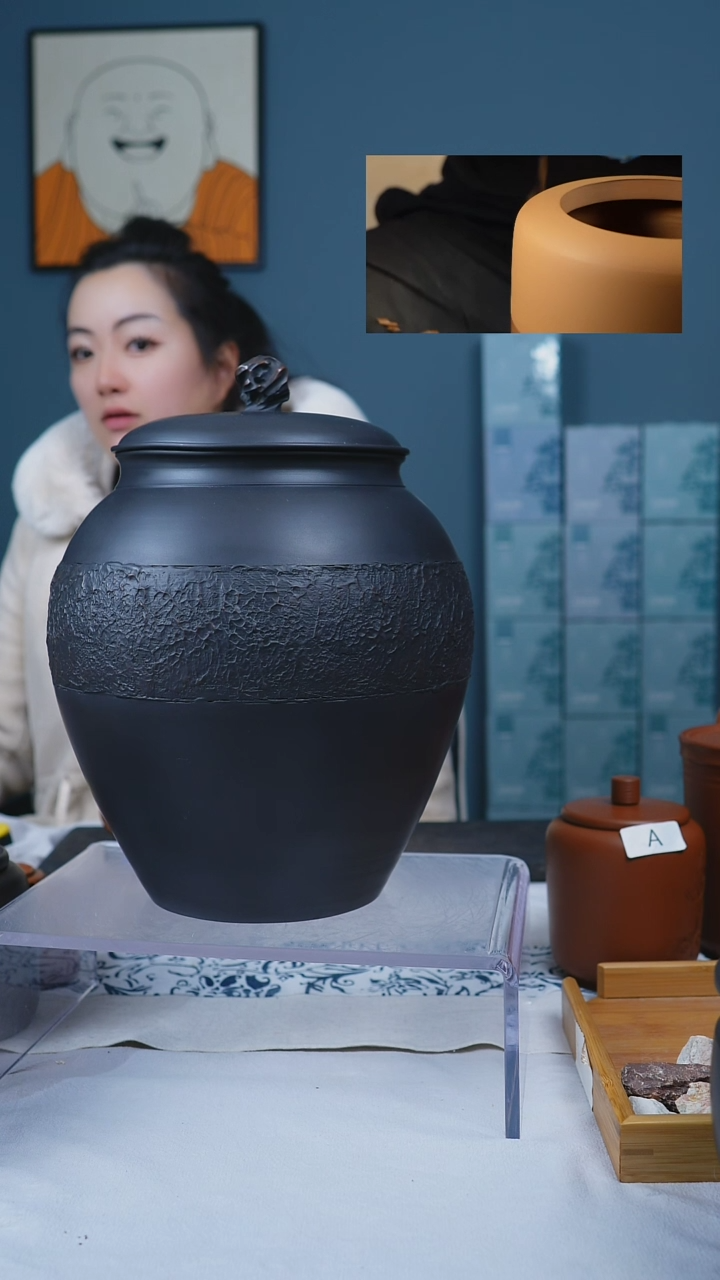 【闪购商品】建水紫陶全手工存茶缸排泥、太湖石装饰
