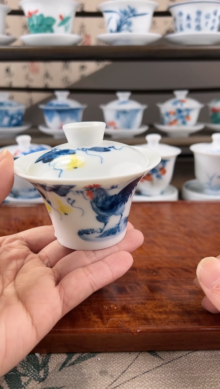 微瑕公鸡二才马蹄盖碗130ml