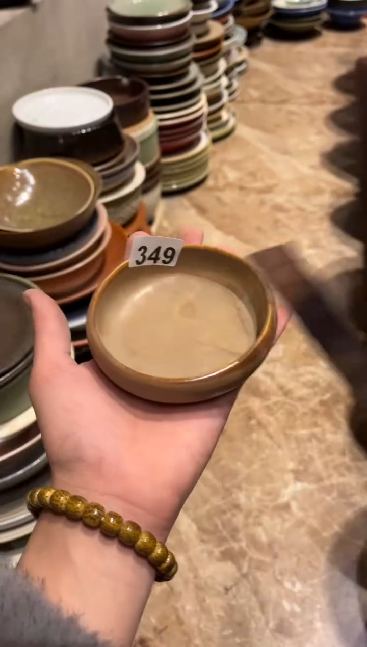 【闪购商品】瓷片349复古黄圆钵味碟1个