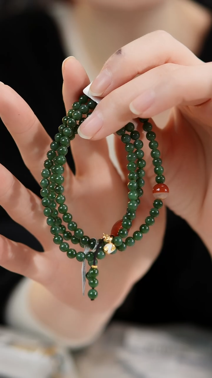 未镶嵌手链和田玉（碧玉）F10碧玉多圈