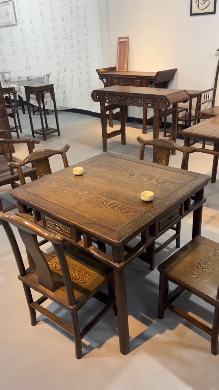 鸡翅木类桌鸡翅木78*78*68 小方桌五件套