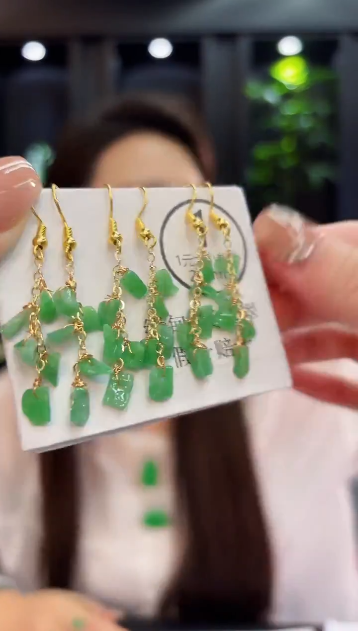 未镶嵌翡翠耳饰 许愿石 缅料A货/多样性发货/一件