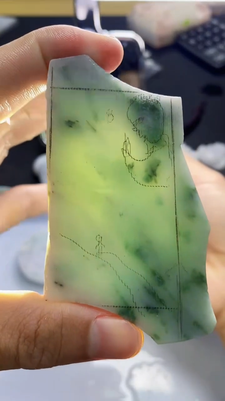 裸石翡翠天然缅甸A货【海】01