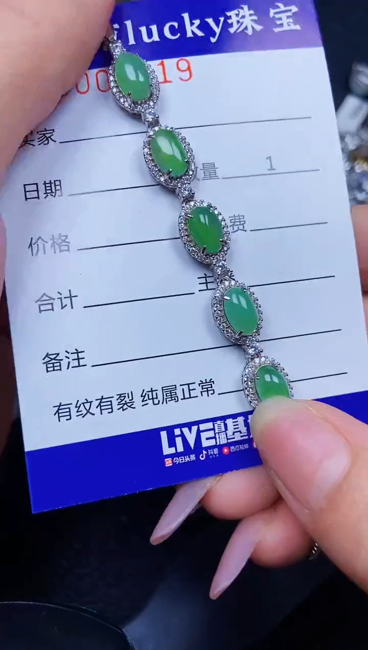 翡翠银S925镶嵌颈饰9419