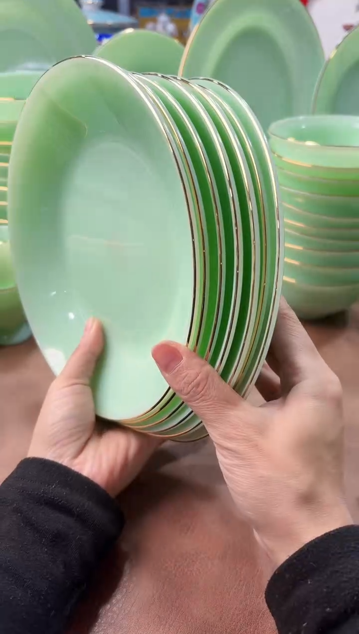 玉瓷8英寸深盘8个景德镇陶瓷