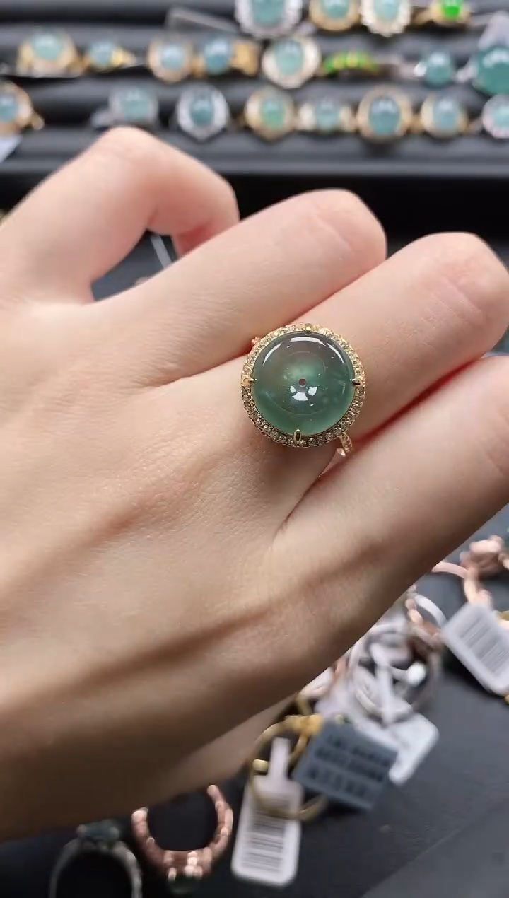 【闪购商品】翡翠戒指银S925镶嵌111-