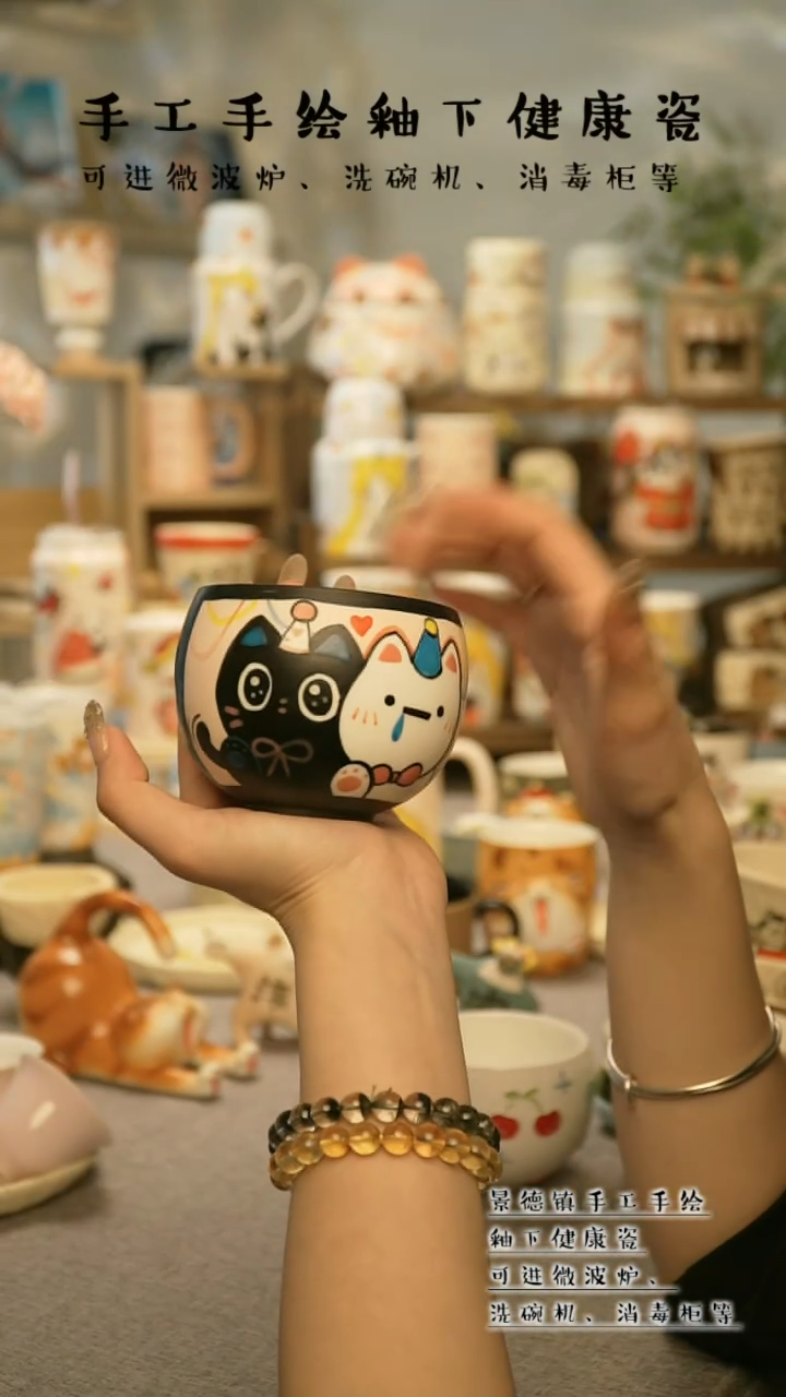 【闪购商品】杯陶瓷景德镇高温釉下彩&A428