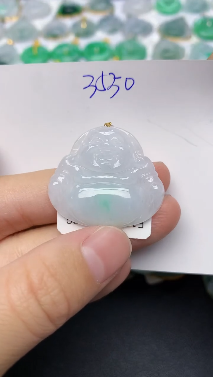 颈饰18K金镶嵌翡翠天然缅甸A货翡翠百元以上9元证书费自理