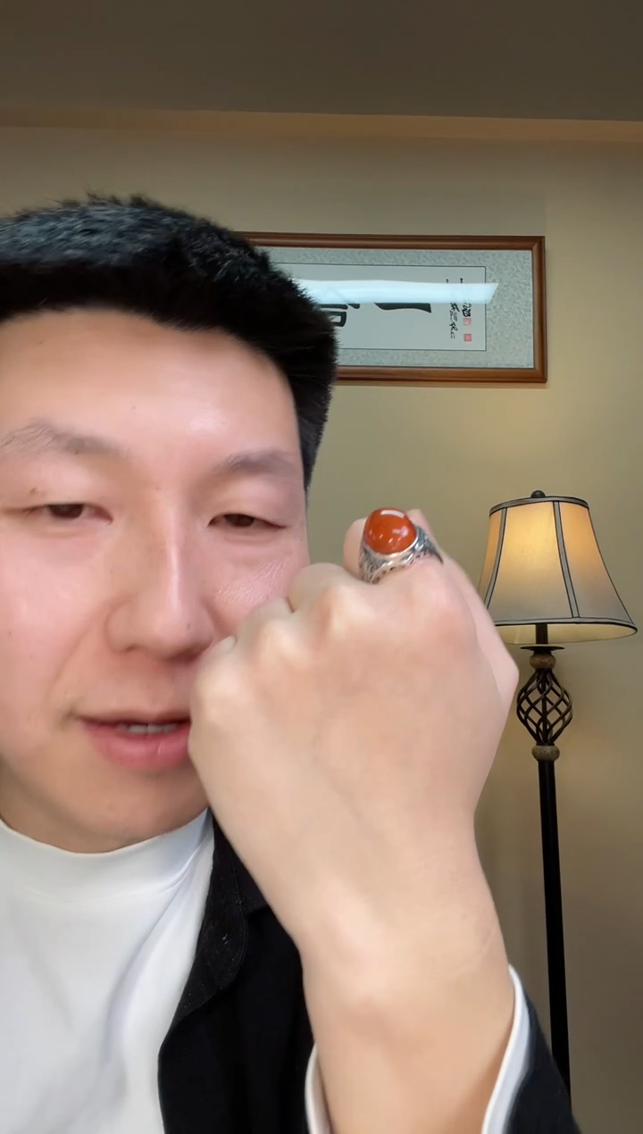 【闪购商品】南红玛瑙戒指银S925镶嵌498