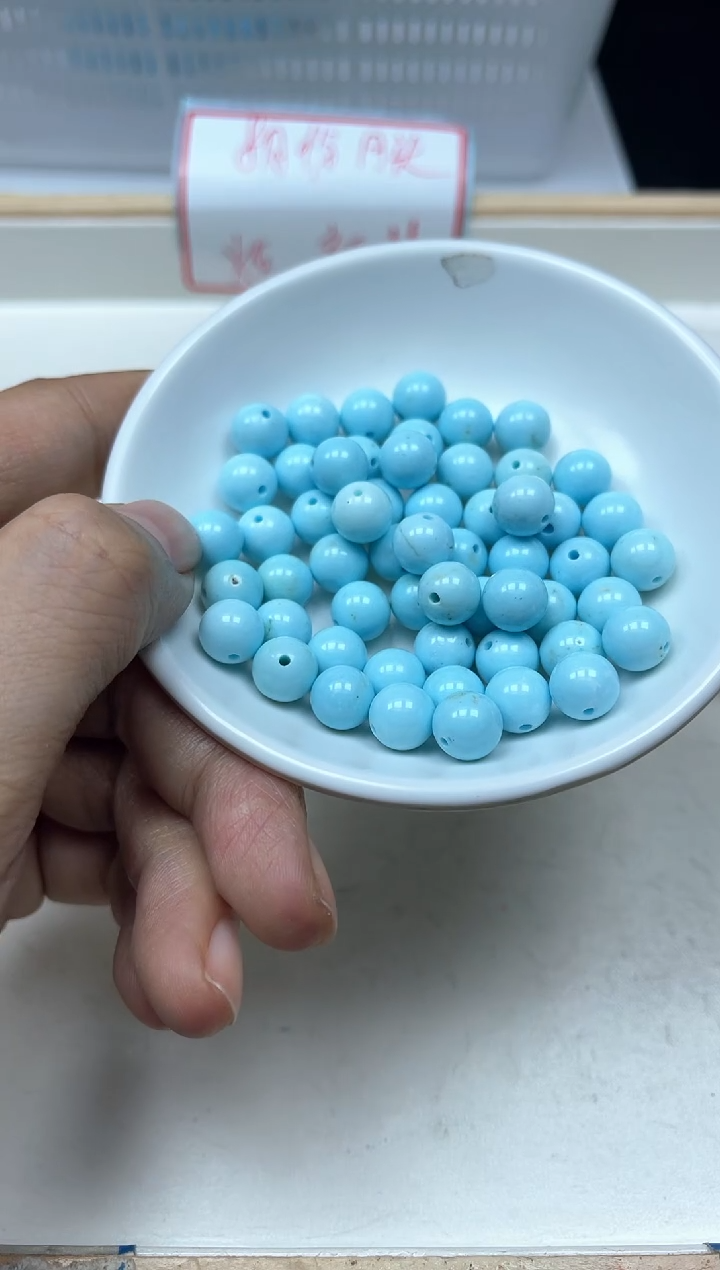 手饰玛瑙未镶嵌B1810蓝白绿 淞8mm25个17元