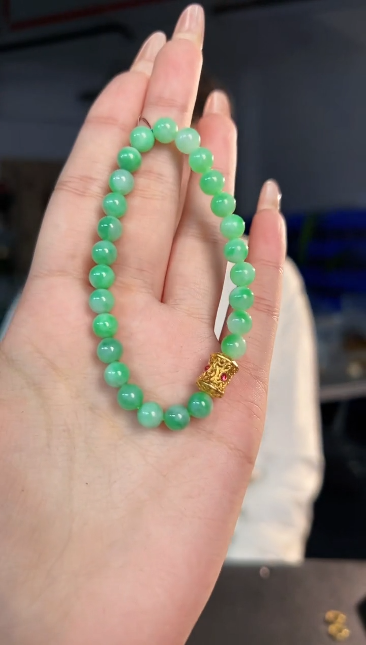【闪购商品】翡翠手链未镶嵌缅料A货/支持复检/一件