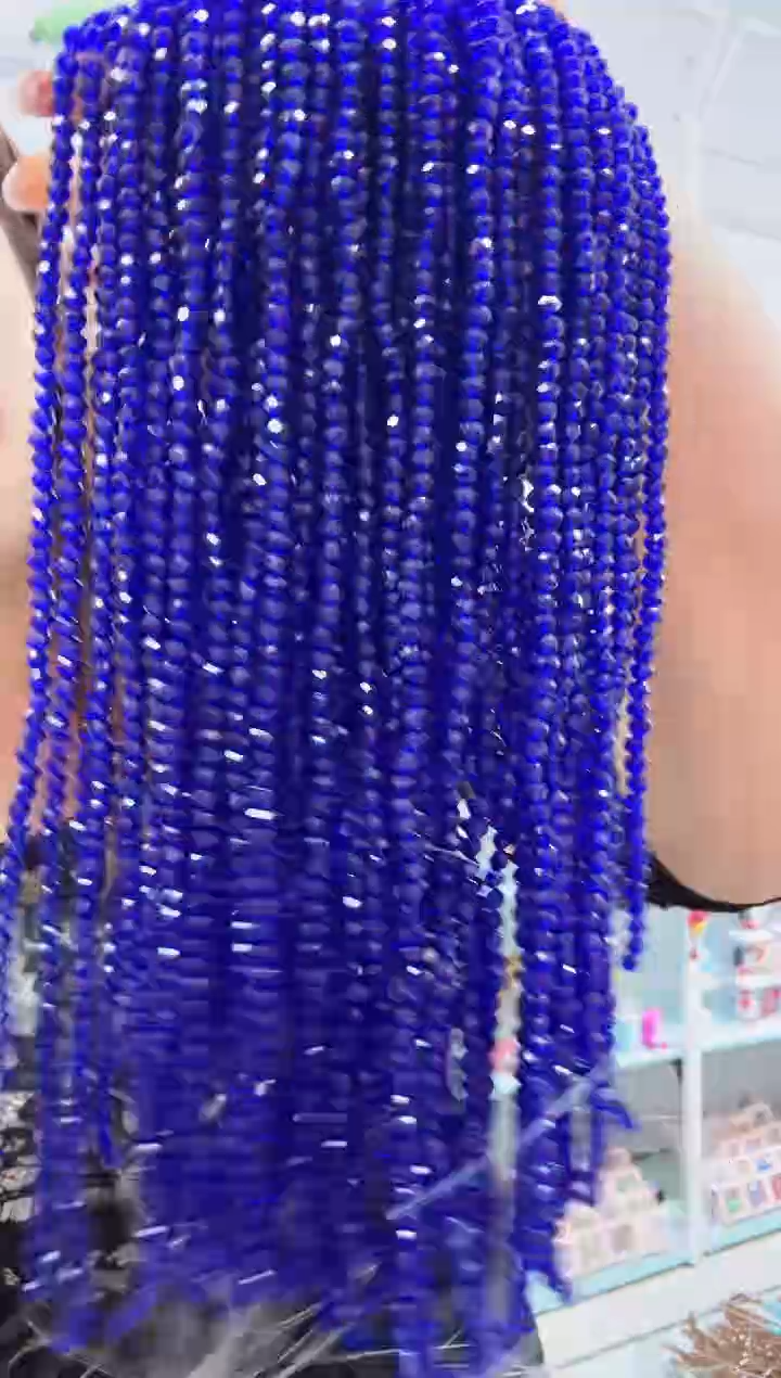 玻璃0698卡4水晶扁10条本色克莱因蓝