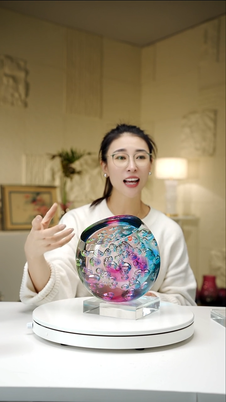 手工艺品琉璃多色繁花摆件