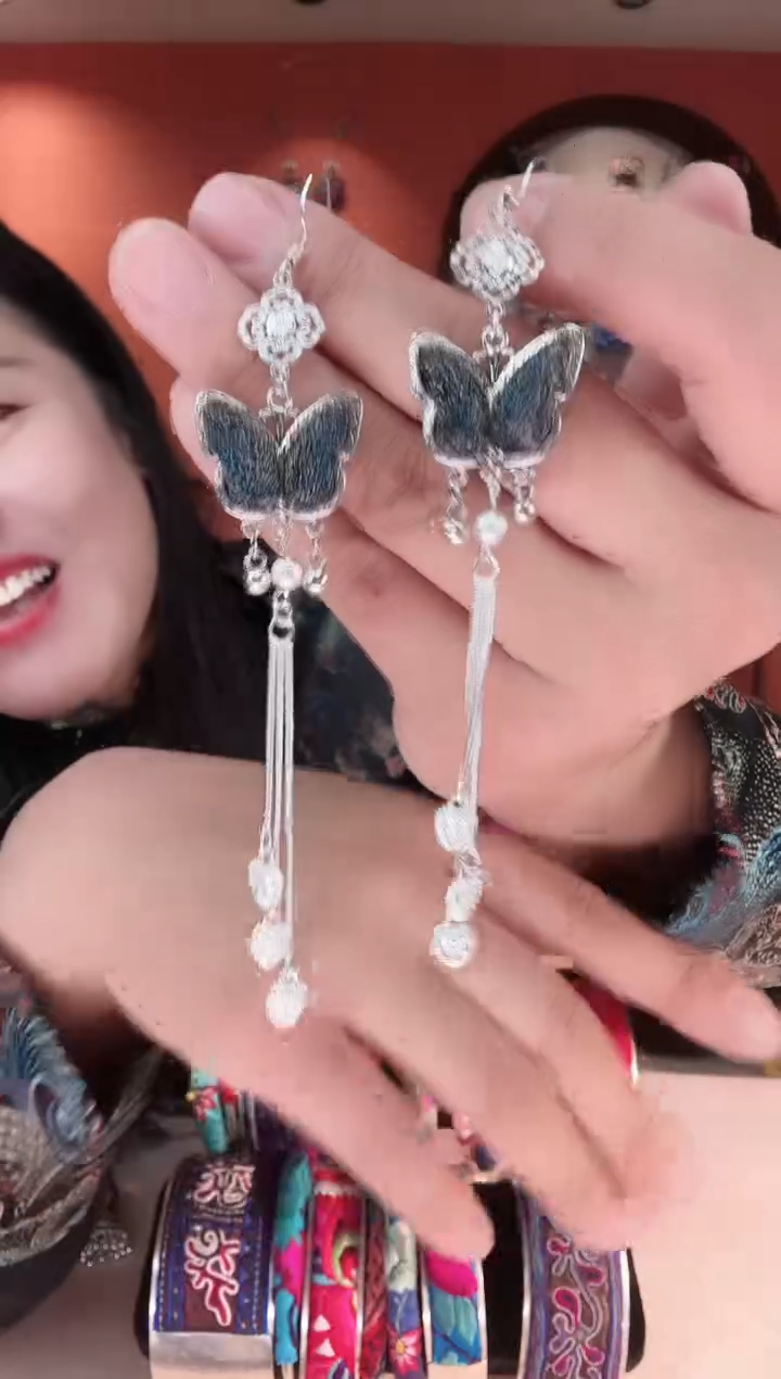 织绣长红绣艺坊苗银苗绣耳环10