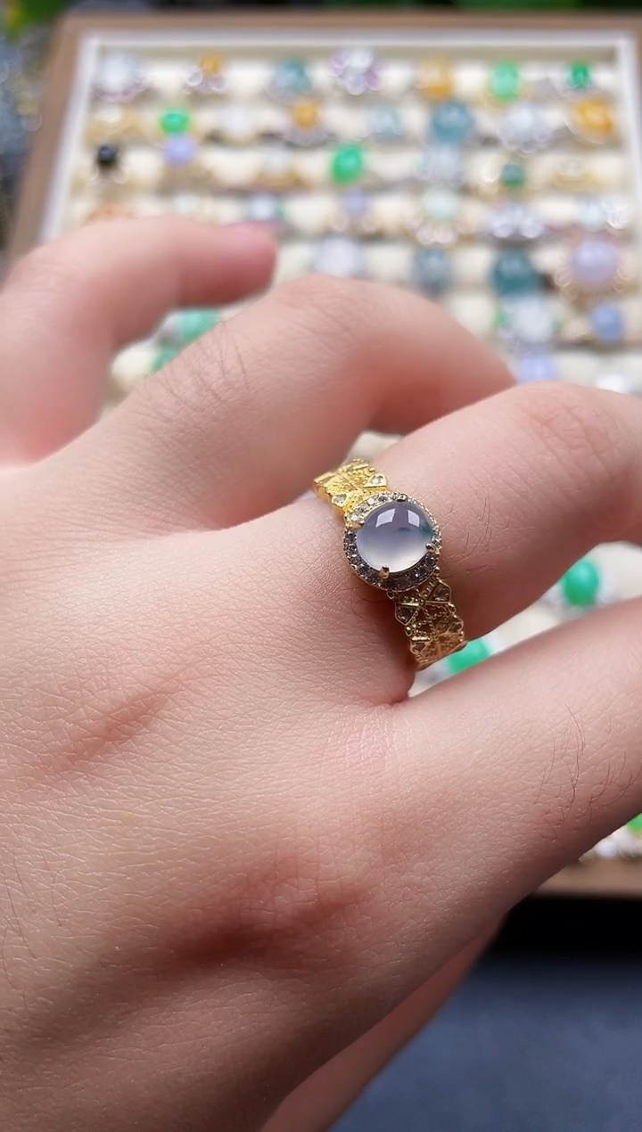 银S925镶嵌戒指翡翠16