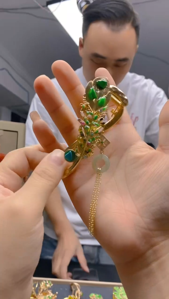 【闪购商品】翡翠耳饰合金420翡翠发簪
