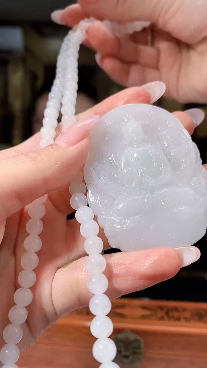 定制和田玉老厂长匠心馆和田玉配珠链（多样性发一）