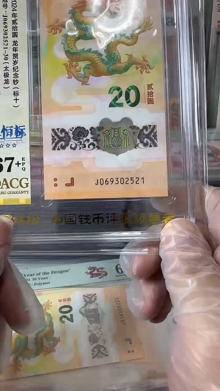 塑料069302521龙钞标十