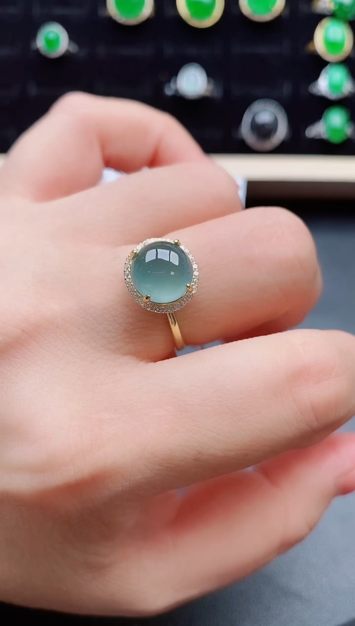 【闪购商品】翡翠戒指银S925镶嵌080580