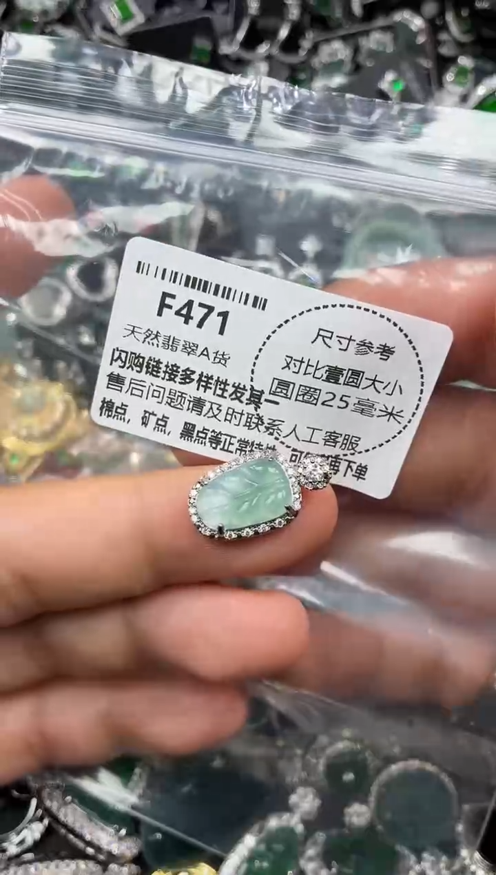 颈饰未镶嵌翡翠F471吊坠
