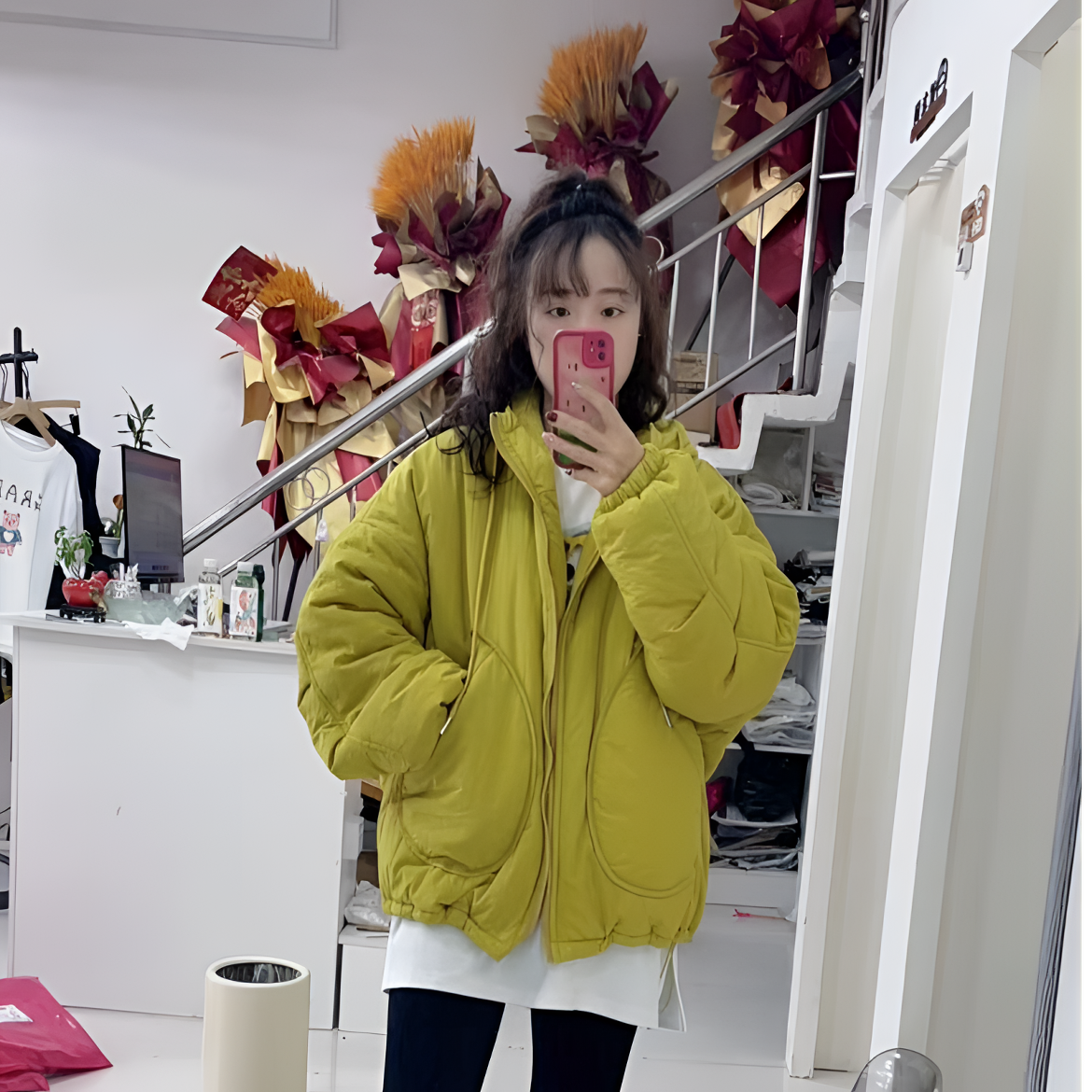 欧版13265时尚连帽毛毛棉服里大口袋棉外套-8900秋冬冬季加厚休闲