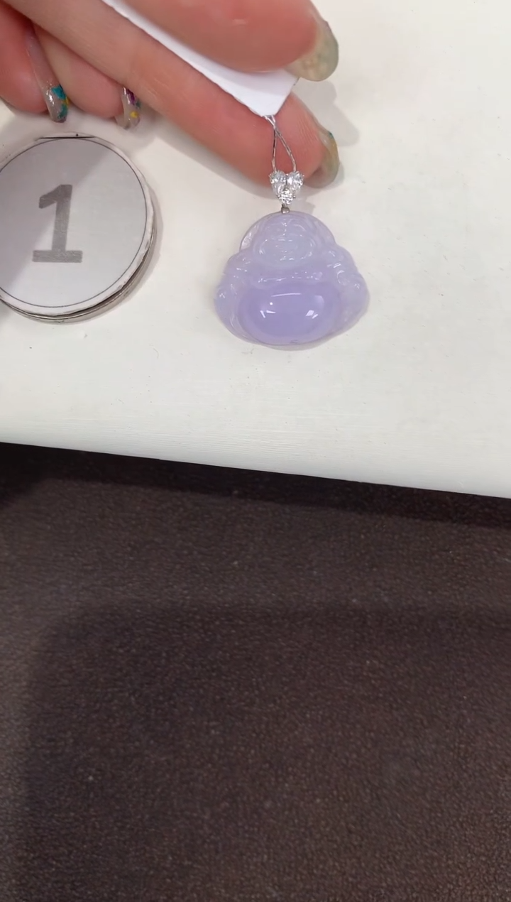 颈饰18K金镶嵌翡翠天然缅甸A货翡翠