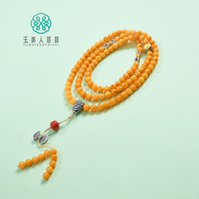 菲菲珠宝好@S925蜜蜡项链约6-7mm多样性发一