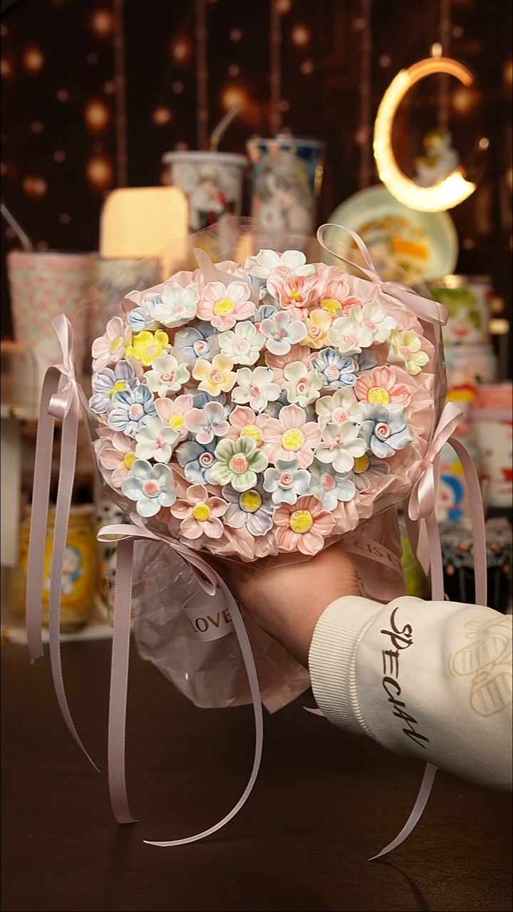 景德镇手工手绘文创陶瓷花（随机发6朵）