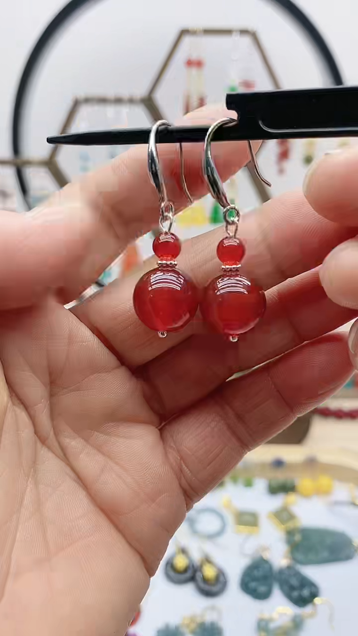 未镶嵌南红玛瑙耳饰003