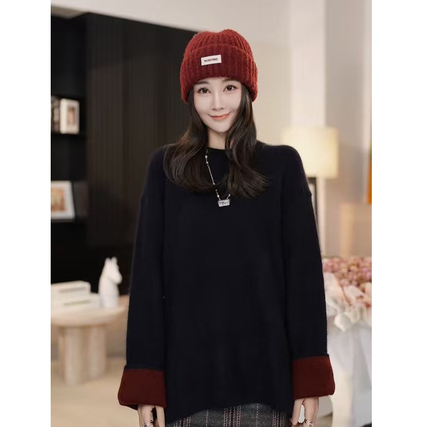 NINGLYNN STUDIO 【兰溪】高级慵懒设计感毛衣羊毛针织衫  361194