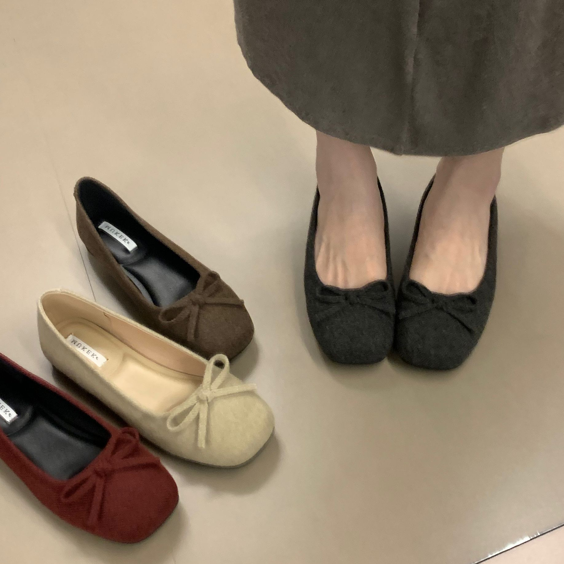 温柔仙女风蝴蝶结浅口单鞋女新款芭蕾舞鞋软底豆豆鞋