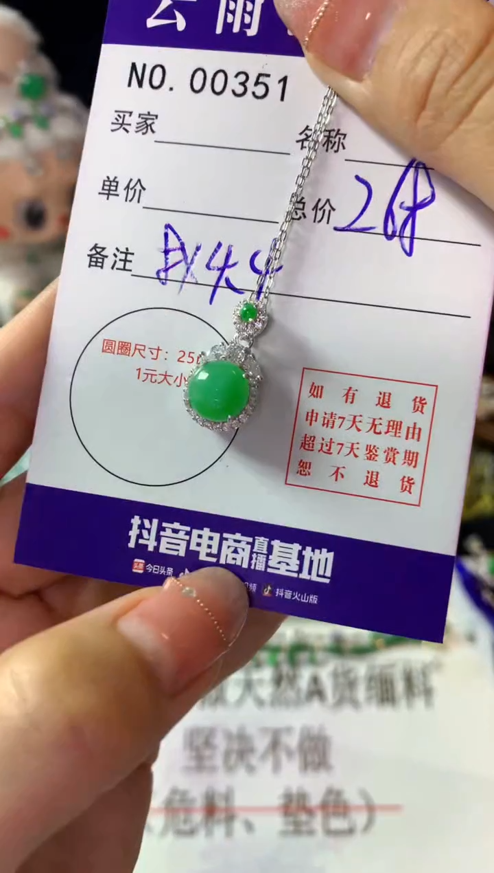 颈饰银S925镶嵌翡翠翡翠