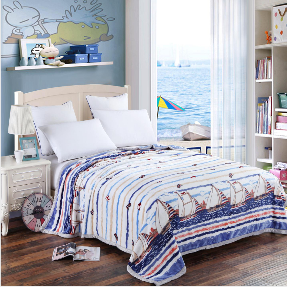 梦洁家纺亲柔法兰绒毯：乘风破浪 150*200