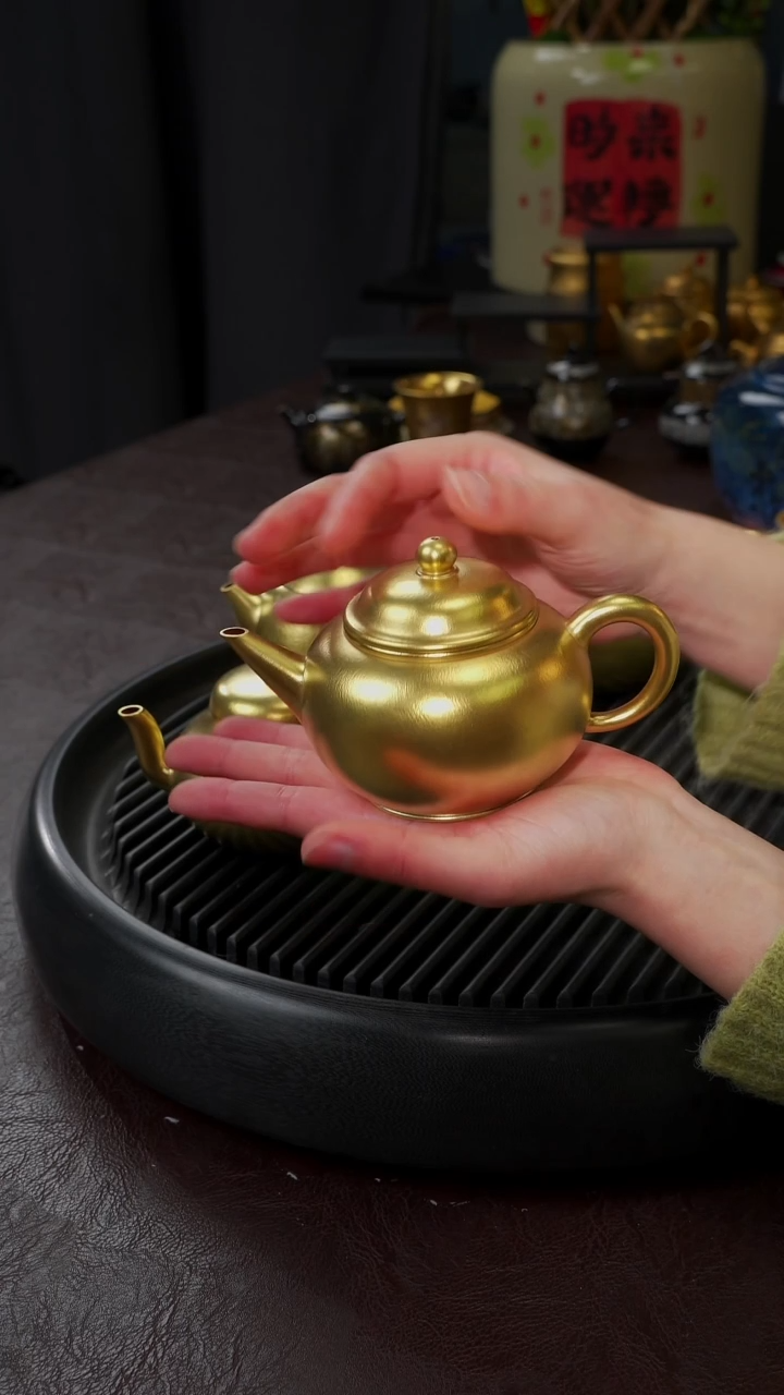 【闪购商品】杯【宜景窑光面金】水平金壶11