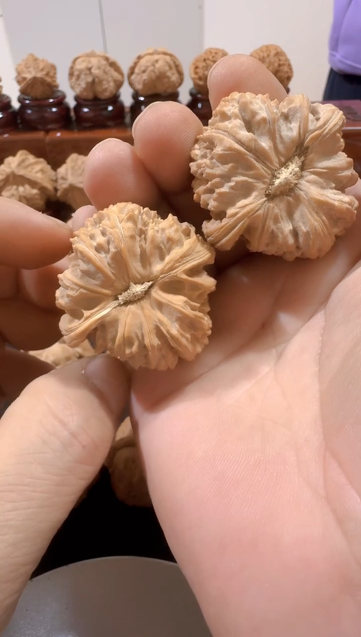 【闪购商品】文玩核桃把件无修白茬白狮子微瑕带黄尖