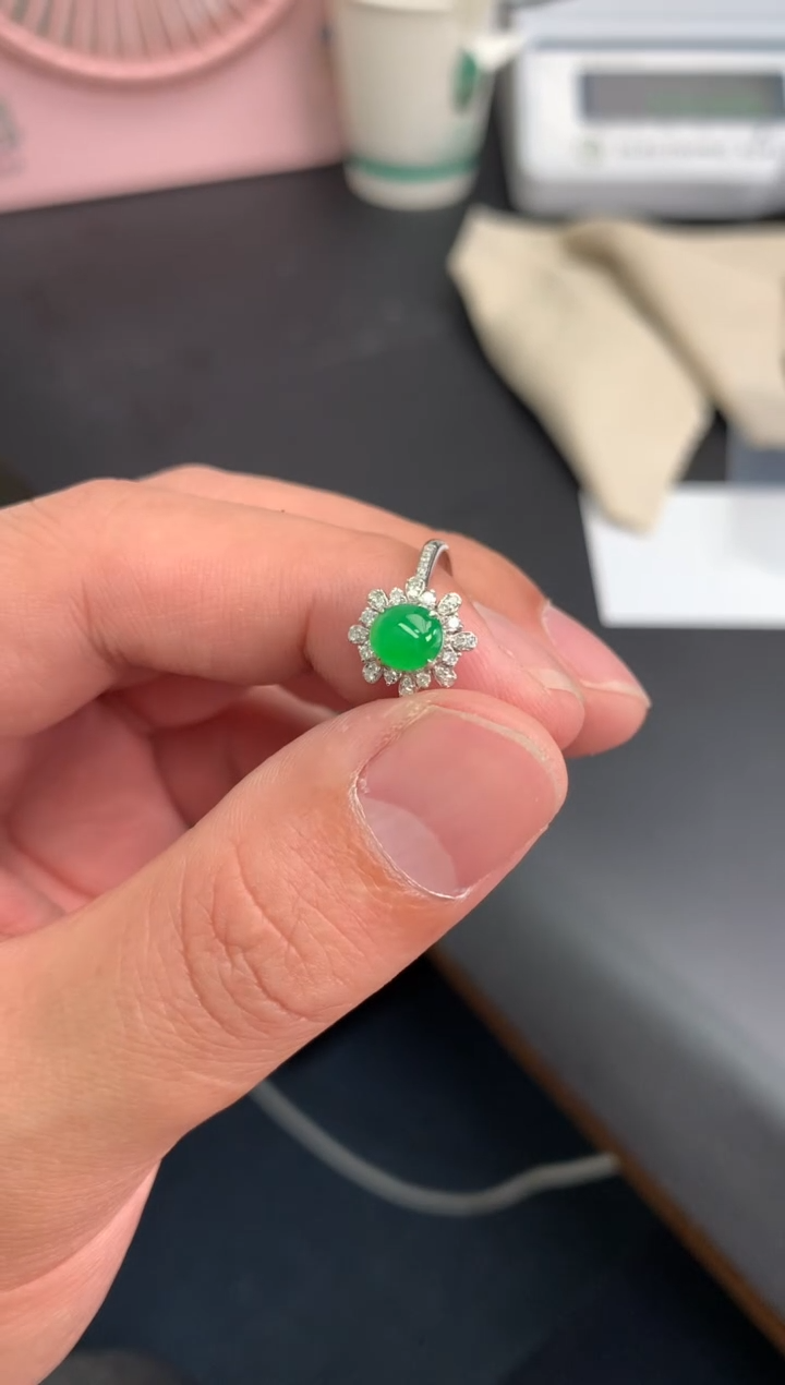 【闪购商品】定制翡翠18K金镶嵌模式推广期24小时鉴赏期