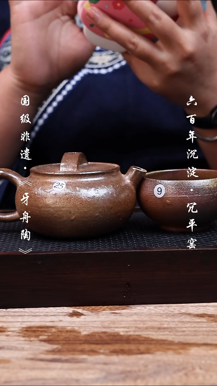 虫*牙舟陶冗平窑柴烧壶套装9