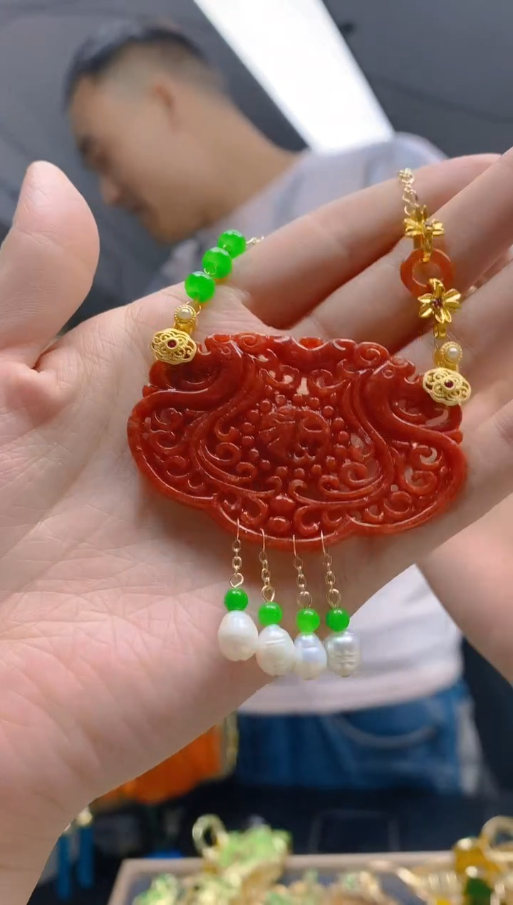 【闪购商品】翡翠耳饰合金170翡翠锁骨链