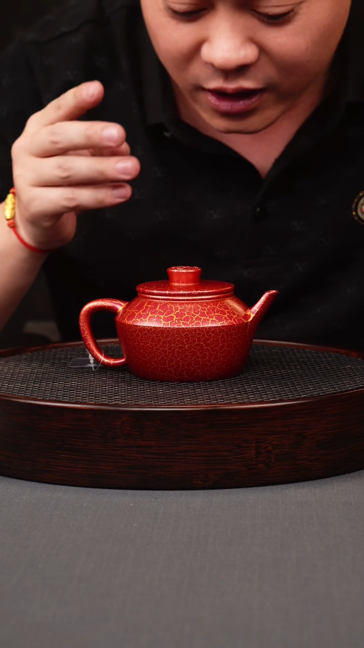 茶壶紫砂.火云烧 圆柱