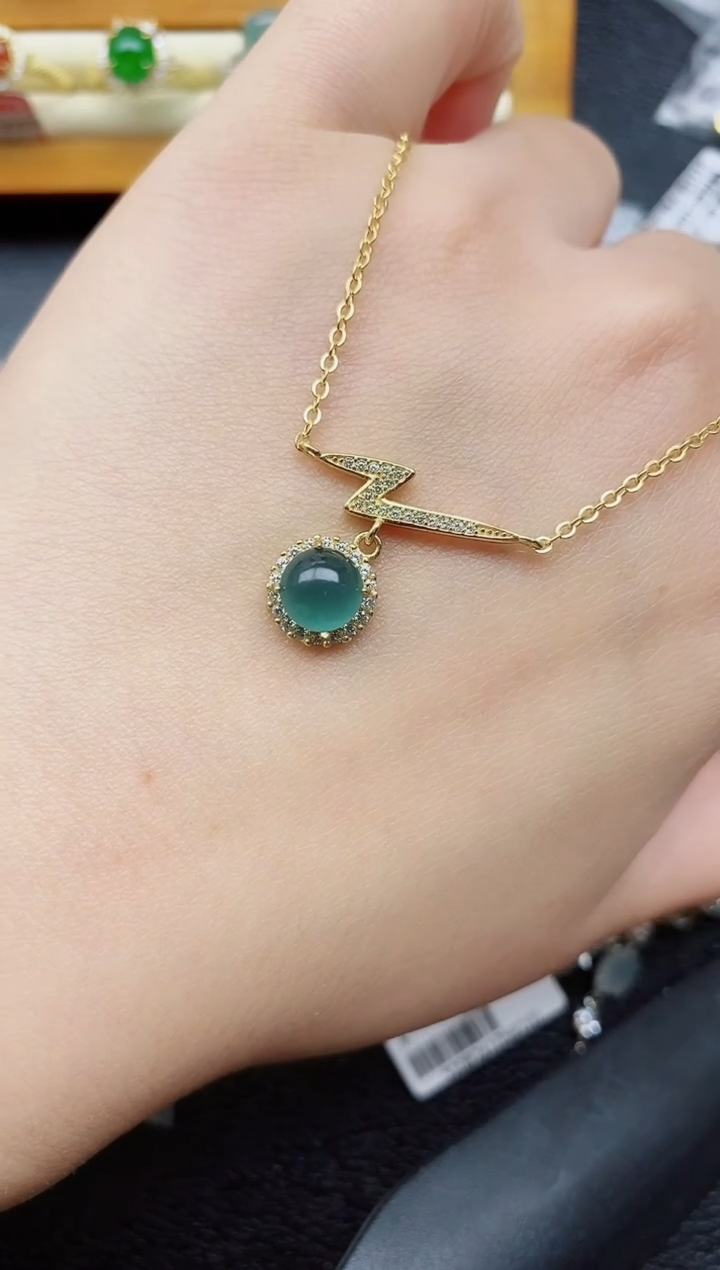 银S925镶嵌戒指翡翠1