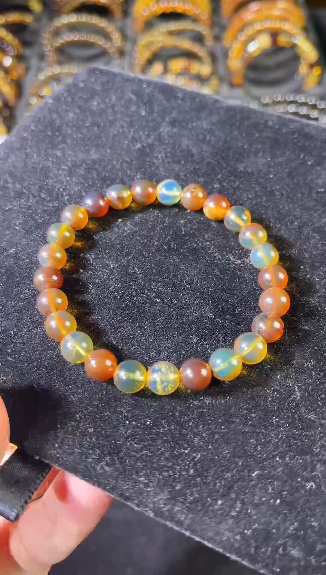 琥珀颈饰未镶嵌7.5mm多宝手串