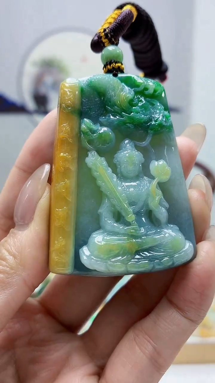 未镶嵌定制翡翠5060MM-毛货挂件72