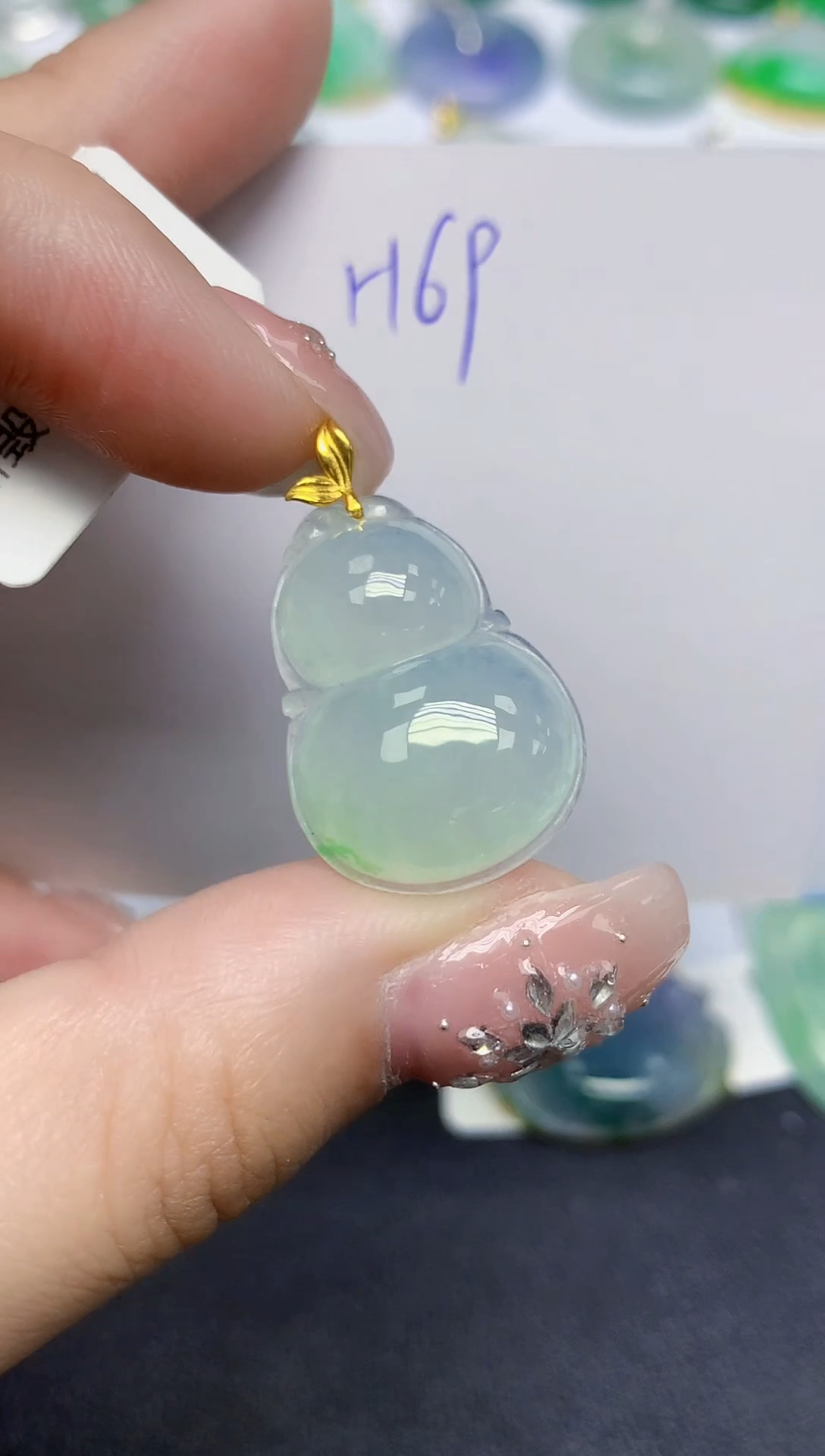 颈饰18K金镶嵌翡翠天然缅甸翡翠A货翡翠百元以上9元证书费自理