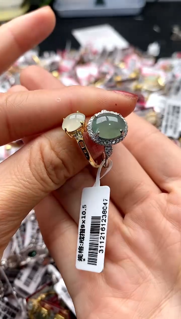 【闪购商品】翡翠戒指银S925镶嵌33333333     3