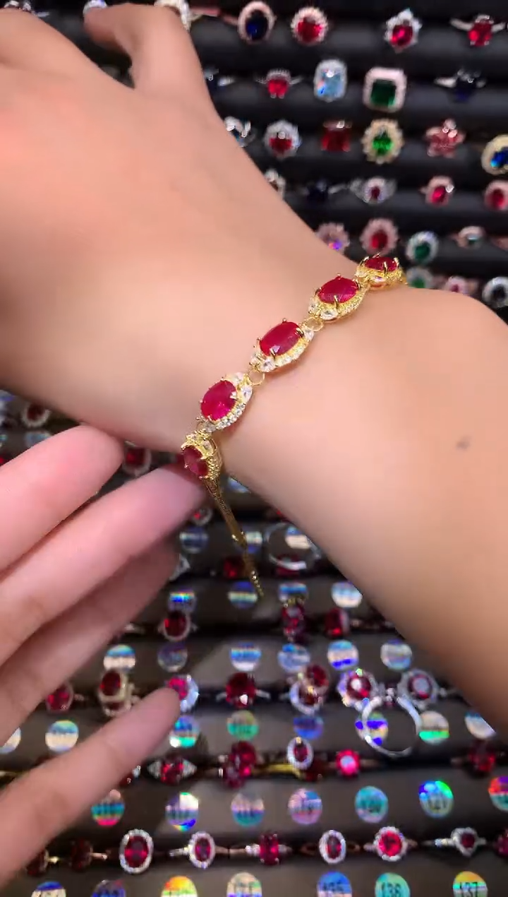 【闪购商品】红宝石手链银S925镶嵌1