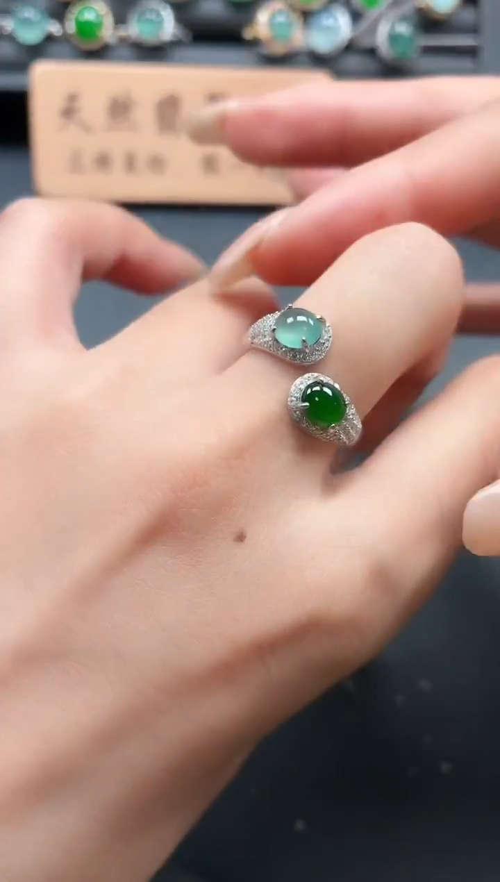 银S925镶嵌戒指翡翠11