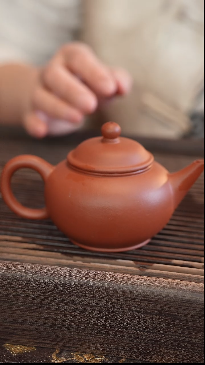 茶壶紫砂水平 北红赤铁 半手工 200cc