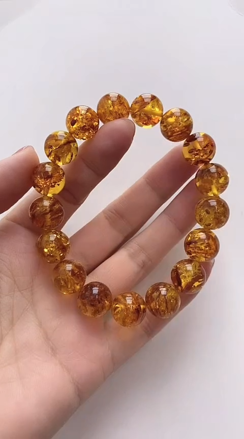 【闪购商品】琥珀裸石未镶嵌花珀手串