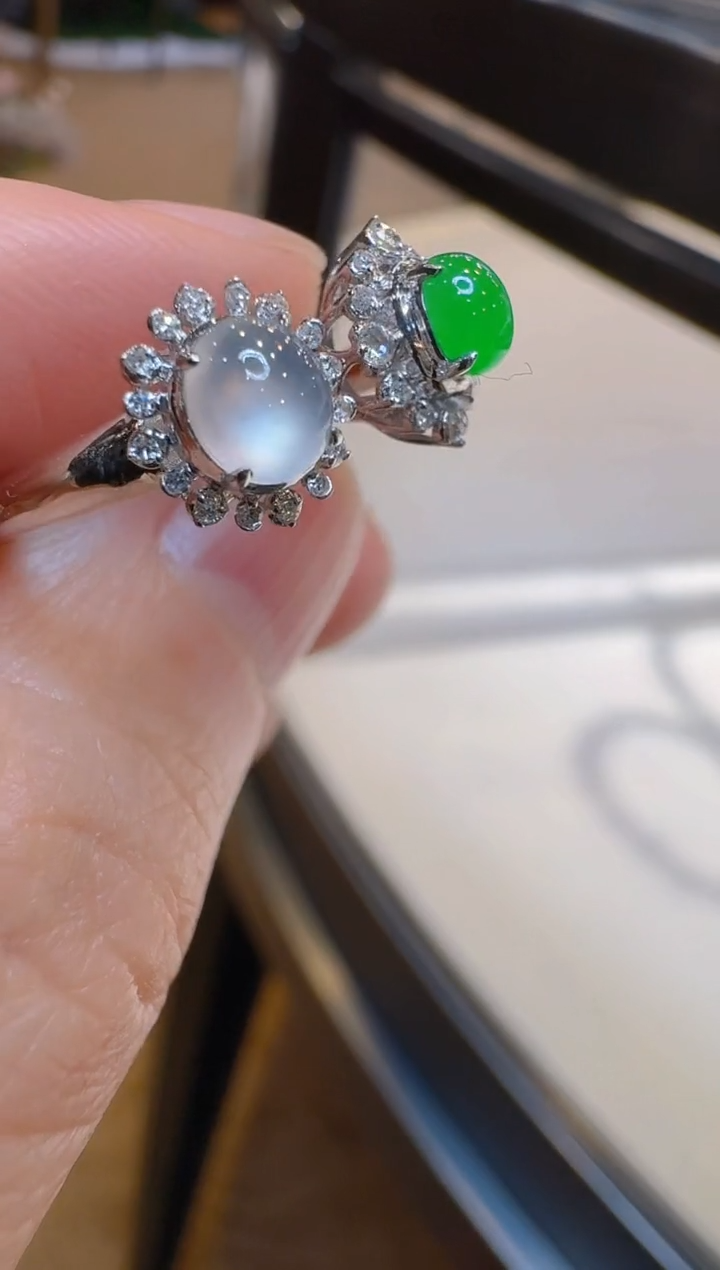 翡翠戒指18K金镶嵌多样性团购发一件