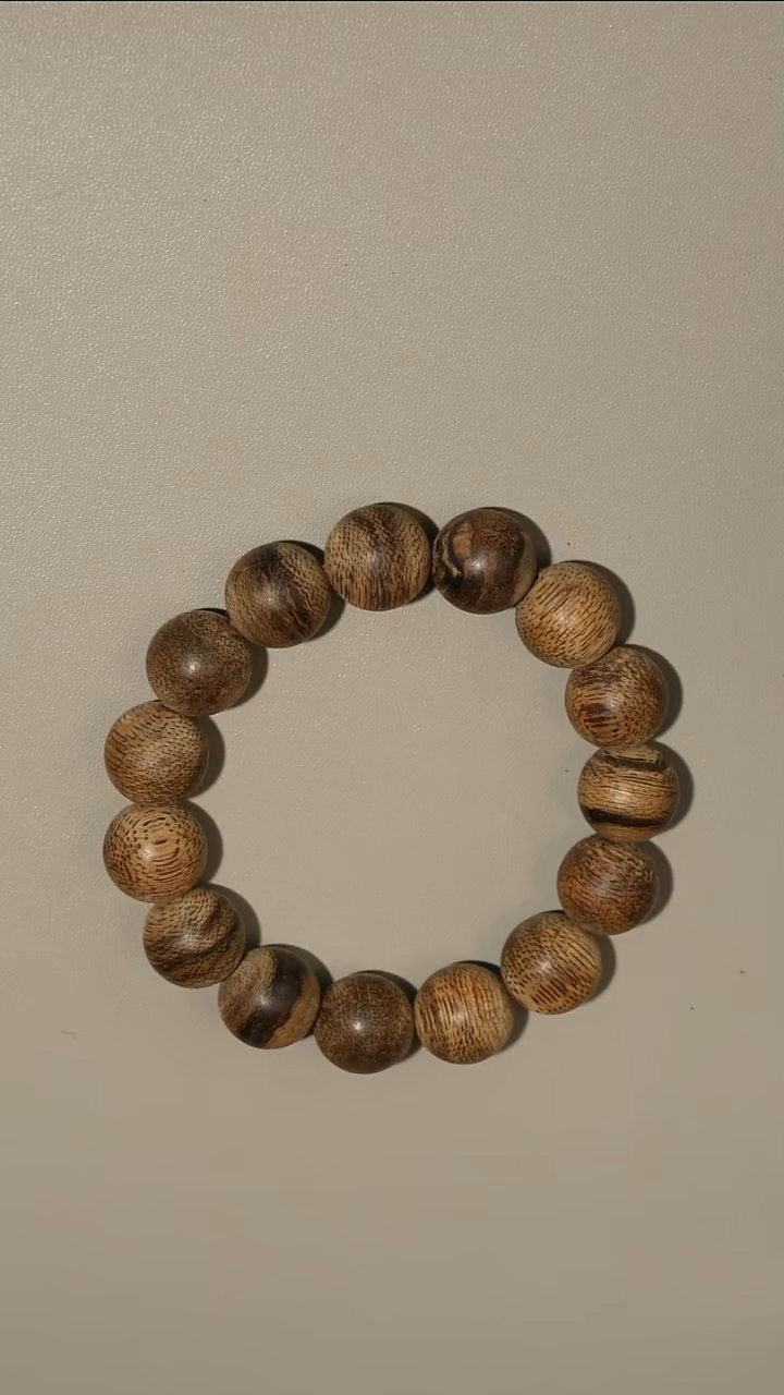 沉香手串文莱蛇皮纹1.4单圈手串21.14克